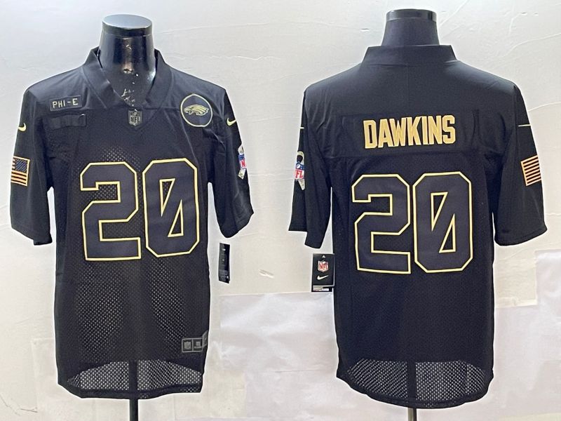 Men Philadelphia Eagles #20 Dawkins Black 2025 Nike Salute to Service Limited NFL Jersey style 1->philadelphia eagles->NFL Jersey
